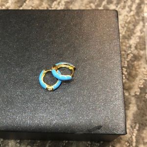 Sterling silver turquoise huggies